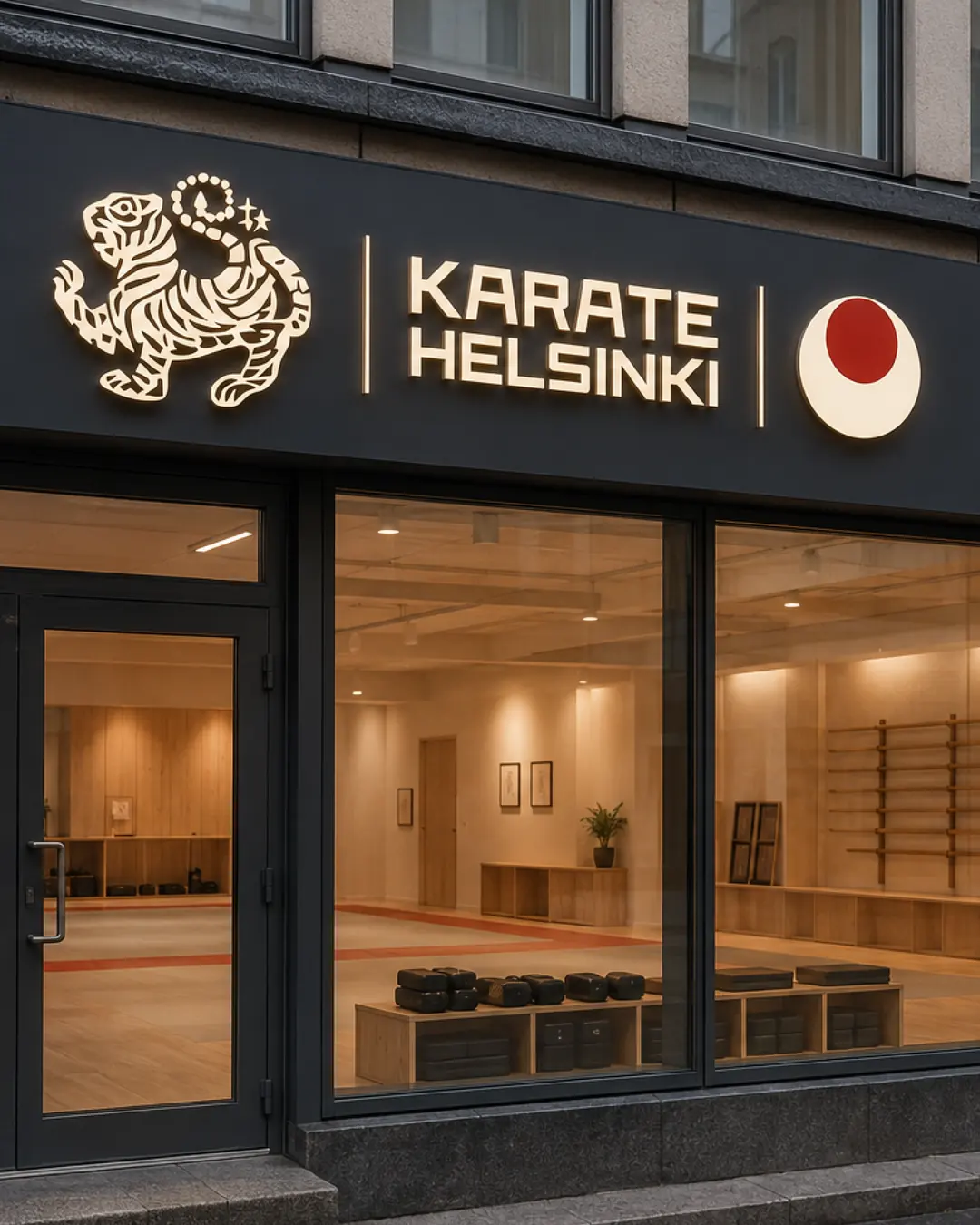 Japan Karate Association Helsinki shopfront identity